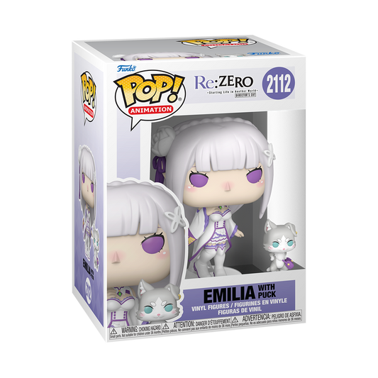 Funko Pop #2112 Re:Zero Emilia w/ Puck