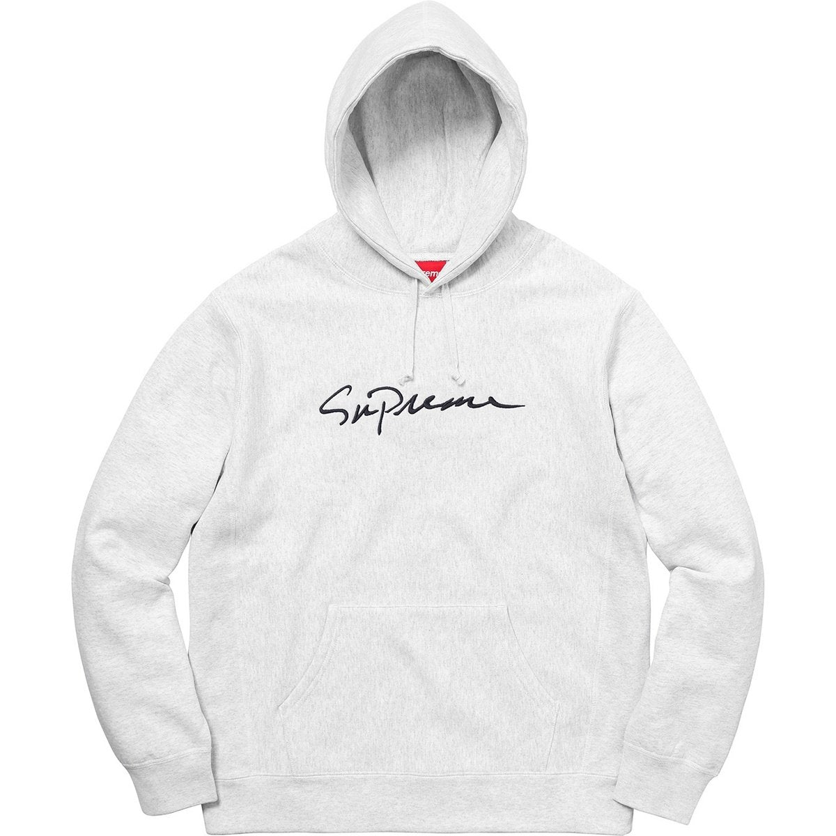 Supreme Classic Script Pullover Hoodie Grey