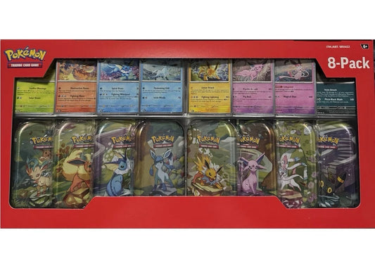 Pokemon Prismatic 8 Tin Promo Box